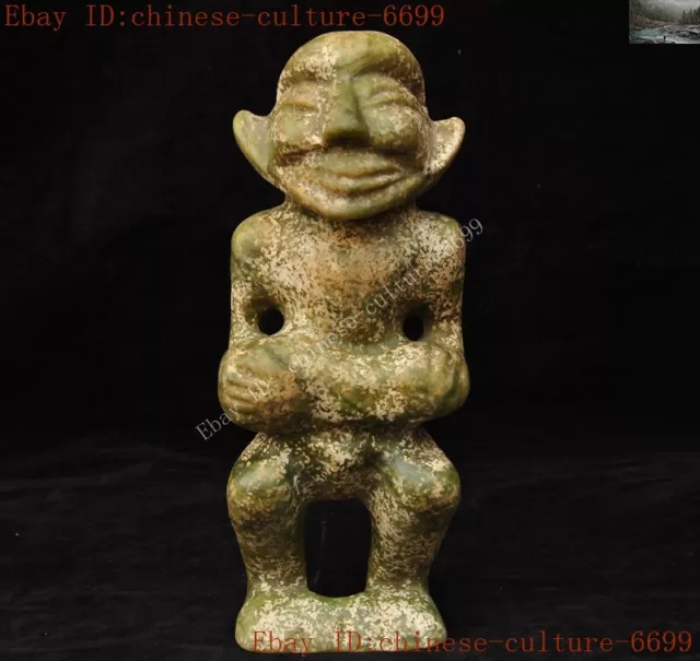 rare China Hongshan old jade culture carving genitals people Sacrifice statue