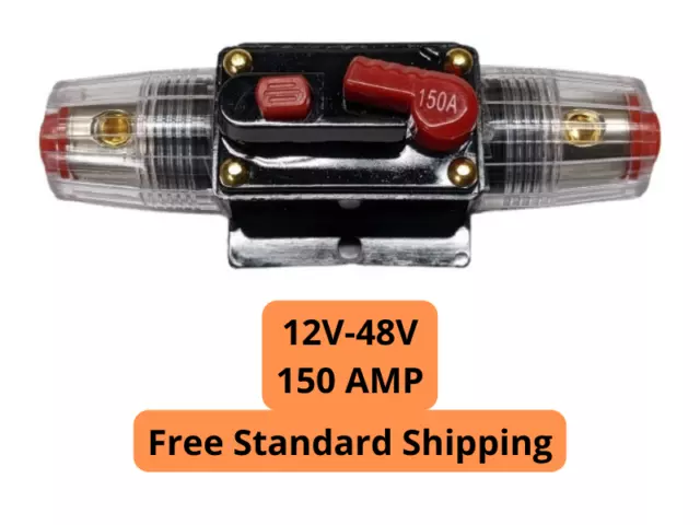 150 Amp Inline Waterproof Circuit Breaker Auto/Marine/Solar Manual Reset 12V-48V