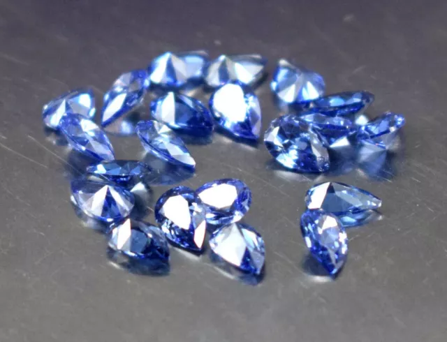 20 Piezas Natural Pera Azul Tanzanita Gemas Lote 12CT / 6MM Certified EE40 Best 3