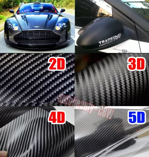 Cool Car 2D 3D 4D 5D Carbon Fiber Texture Wrap Vinyl Sticker PVC Decal Air Free