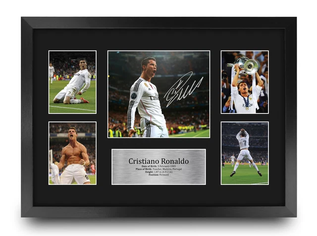 CRISTIANO RONALDO SIGNED A3 Framed Pre-Print Photo Display Memorabilia ...