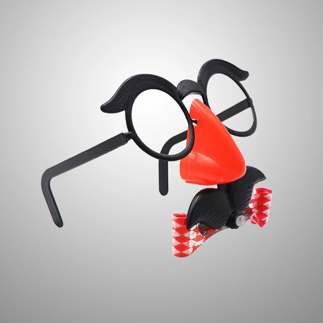 2 PIEZAS Divertidos Accesorios Nariz Bigote Gafas Silbato Disfraz Marco Redondo Nariz Falsa Bl