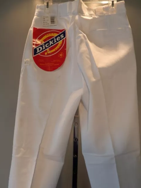Nos Vintage USA DeadStock White Pants Trousers Slacks Work Retro Chef Mens 33/31