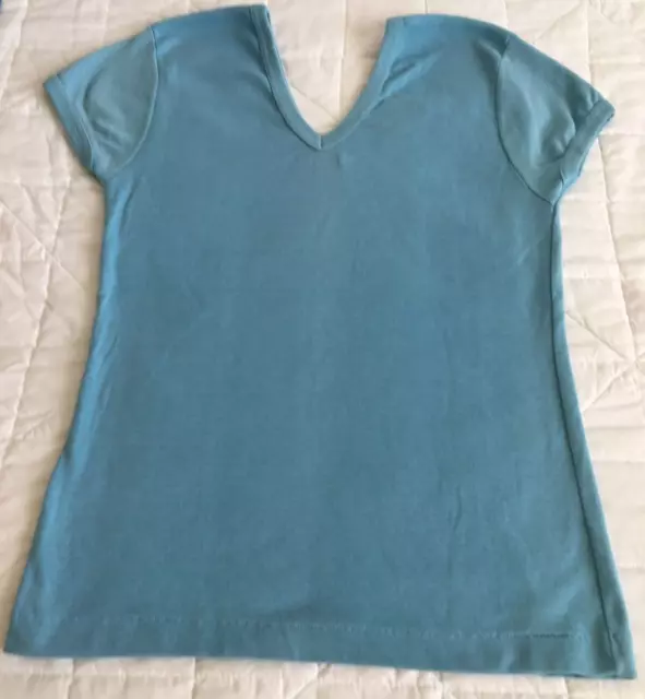 Vintage ~1970- 80's, Women’s T-shirt, V-neck, Light blue. Golden Tough.