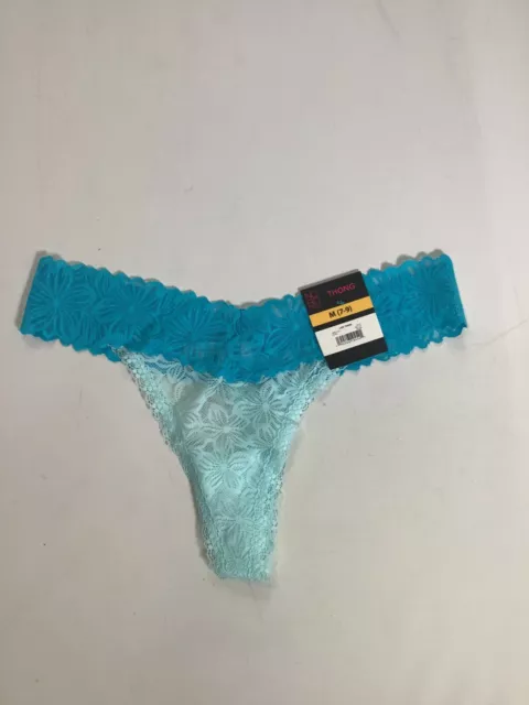 Womens No Boundaries Light Blue Lace Thong NEW! NWT