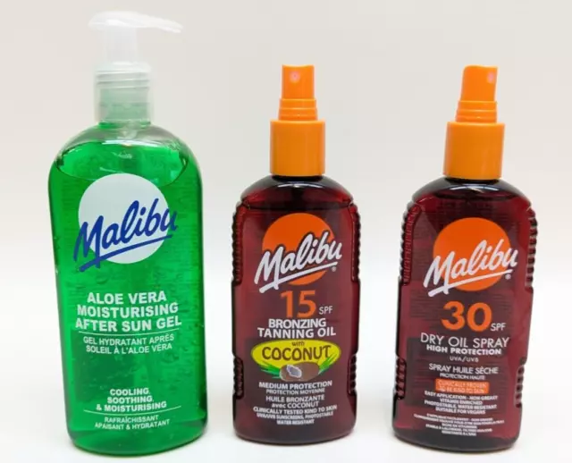 Set of 3 Malibu Sun Oil Spray/Aloe Vera Aftersun