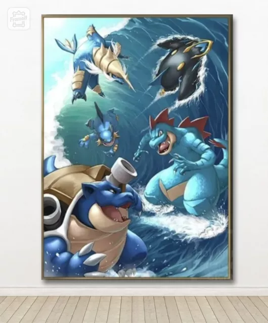 Water Type PokeArt Canvas Poster Anime Wall Art Home Decor