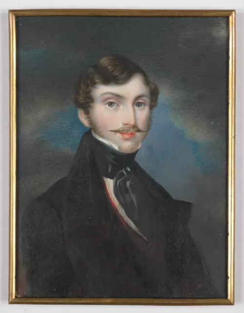 Heinrich Schoedl-Attrib."Young gentleman", fine miniature, ca. 1830