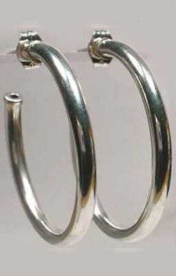 HiQuality USA Sterling 32mm Post Type Hoops Ancient Egyptian “Bones of the Gods” 3