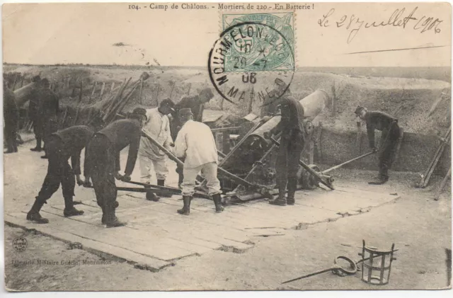 CHALONS SUR MARNE - Marne - CPA 51 - Vie MILITAIRE - le camp - Artillerie Canons
