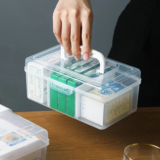 Waterproof Stationery Storage Case PP Emergency Kit Box Medicine Cabinet