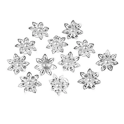 10 Pcs Women Flower Hair Pin Crystal Hair pins Swirl Hair Twists Coils