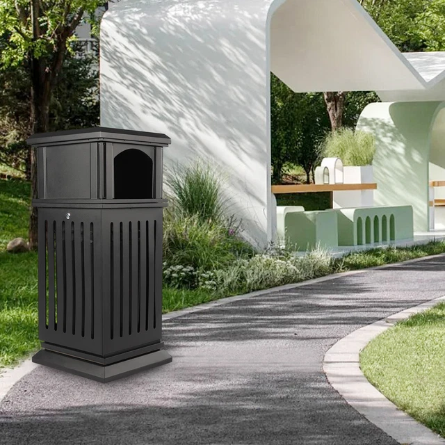 COMMERCIAL TRASH CAN Outdoor Large Garbage Waste Recycle Bin Restaurant