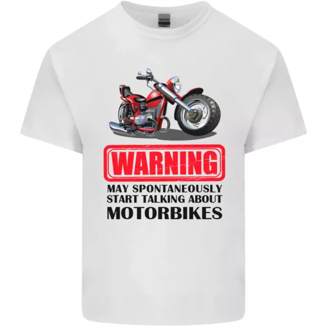 Warning May Spontaneously Talking About Motorbikes Kids T-Shirt Childrens