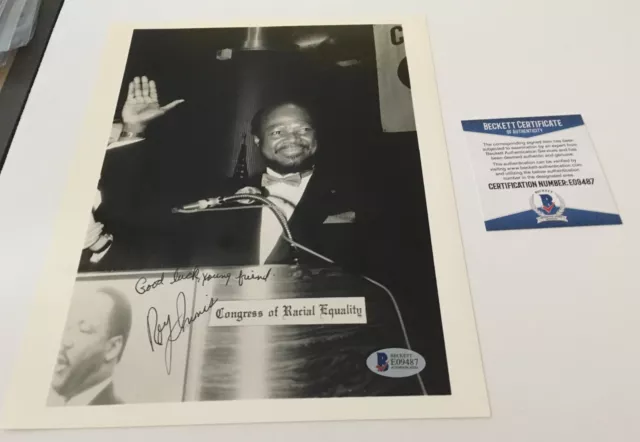 Roy Innis Signed Autographed 8x10 Photo BAS Certified Civil Rights Leader