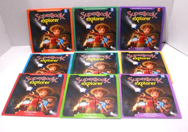 Superbook Character Sticker LOT OF 9 CBN Superbook Explorer Vol 5 - 13 NEW SEALED STICKER Cardboard ...