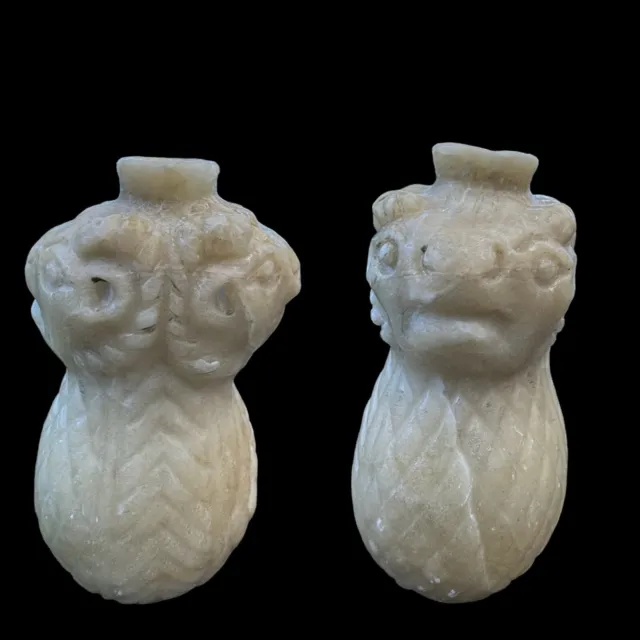 1st century ancient Roman Greek carved animal Heads stone playing chess piece