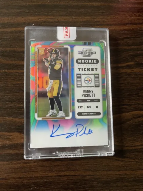 2022 Panini Contenders Optic Neon Marble SP Kenny Pickett #1 /4 Auto RC Sealed