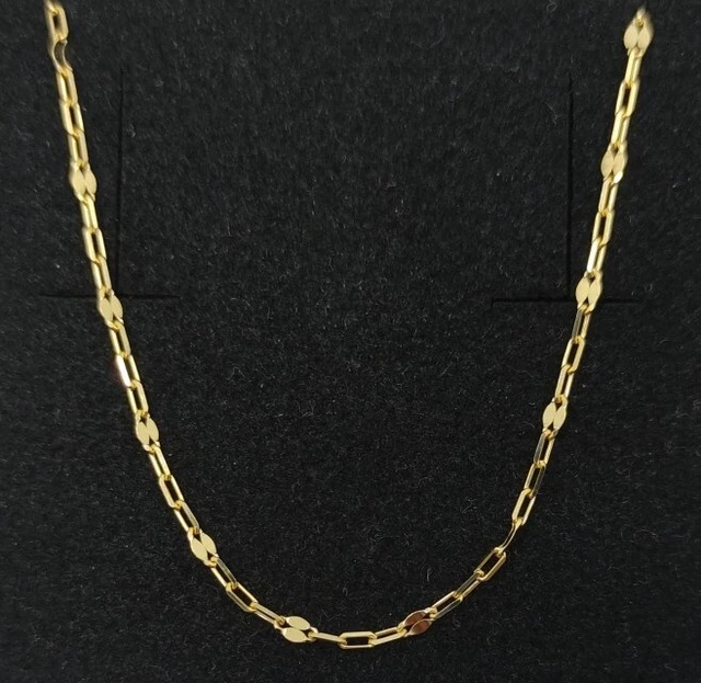 Chaîne Or Jaune 18 Carats Maille Forçat Plate - 2,78 X 2,12 Mm, Longueur 50,5 Cm - Occasion Parfaite