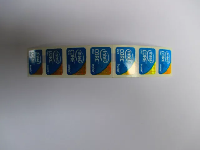 Intel Core 2 Doppio Etichetta Blu 1x Pezzi Pcs Adesivo Label Nuovo Logo Nuovo