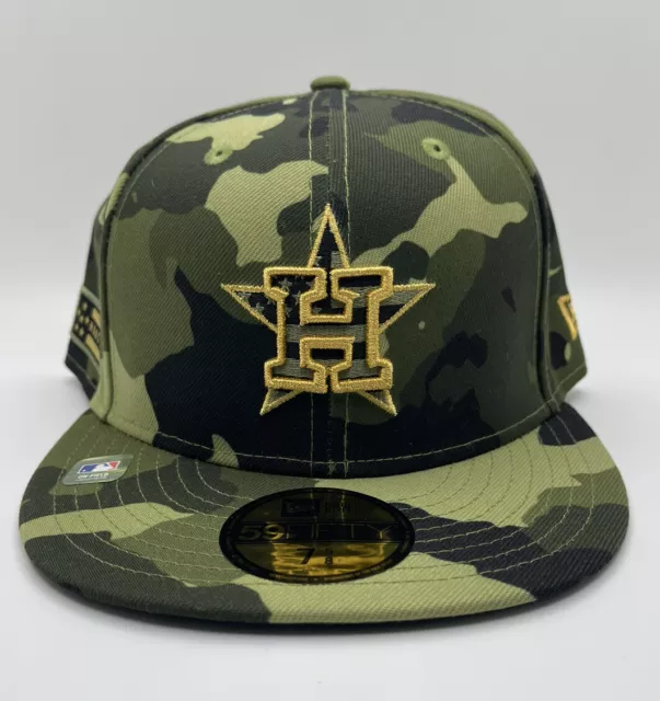 Houston Astros New Era Camo Armed Forces Day On-Field 59FIFTY Hat Size 7 5/8