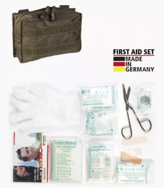 FIRST AID SET LEINA 25 teilig Erste Hilfe IFAK Medic Molle Tasche pouch Oliv