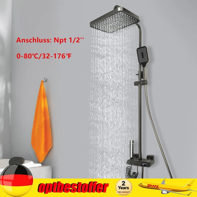 REGENDUSCHE DUSCHSET DUSCHSYSTEM Duscharmatur Brause Set NPT 1/2 ...