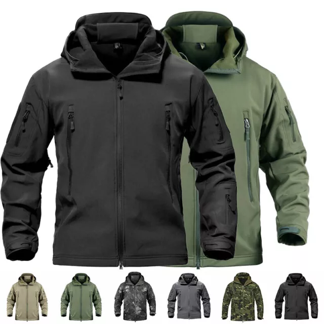 Weatherproof Military Fleece Coat Men Tactical Softshell Jacket Hood Windbreaker