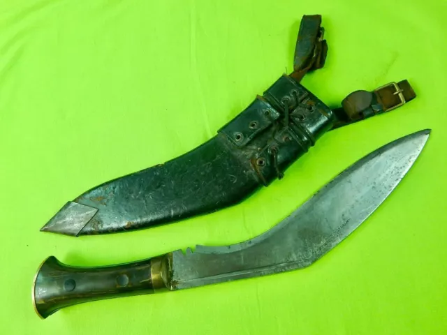 Indian India English British WW2 Kukri Gurkha Fighting Knife w/ Scabbard