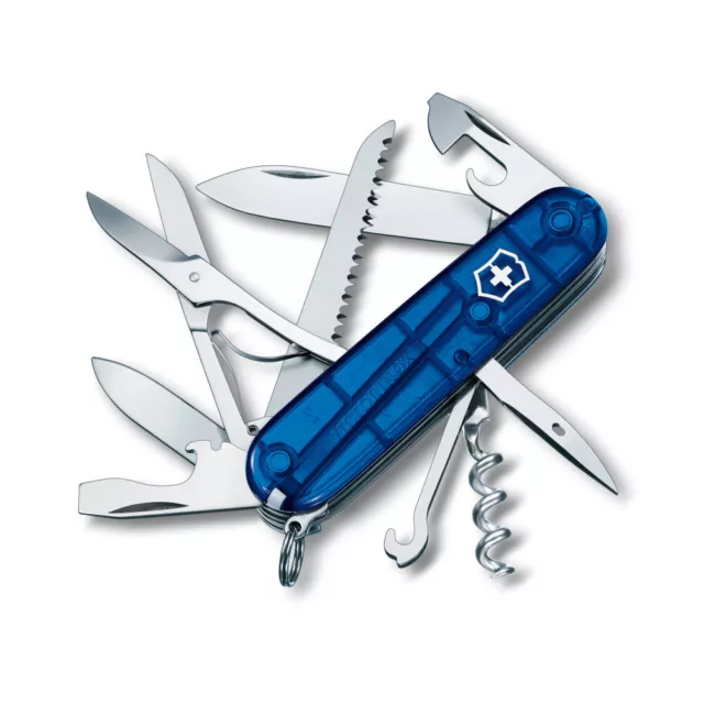 Victorinox Huntsman Bleu - Couteau Suisse 91 Mm - 15 Fonctions