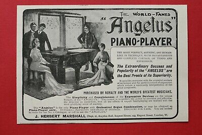 1905 World Famed Angelus Piano Player J Herbet Marshall Vintage Small Ad 