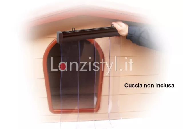 Tenda per cuccia cane gatto strisce in pvc trasparente calore termica NO CUCCIA