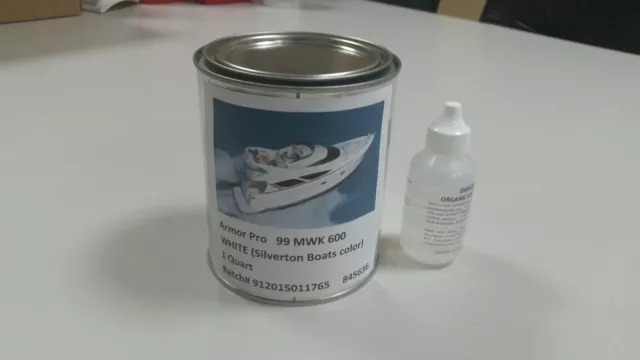 White gelcoat (Silverton boats Color) repair kit without wax with Hardner 1pint