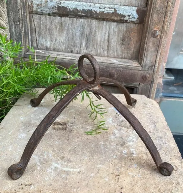 Old 1800' Antique Hand Forged Iron Made Four Prong Iron Grapple Hook Hanger