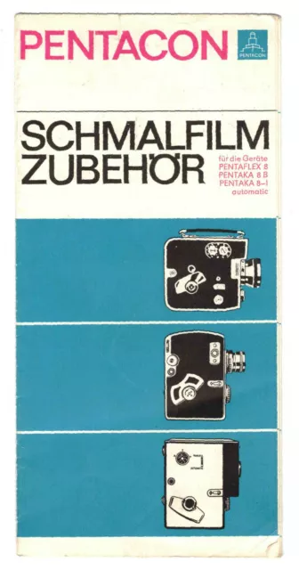 Brochure Pentacon Schmalfilm Accessory GDR 1969 (D8