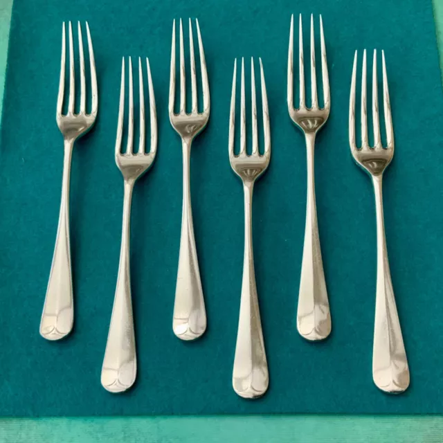 HANOVERIAN FORKS SET x6 GOLDSMITHS & SILVERSMITHS 17cm REGENT PLATE LONDON