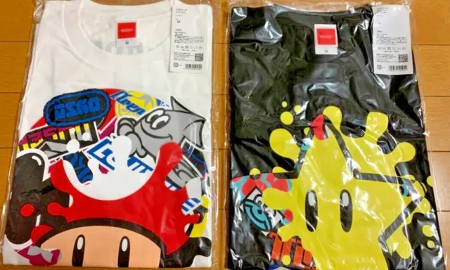 NEW Splatoon 2 Super Mario Bros. 35th Anniversary Festival T-shirt M size 2 Set