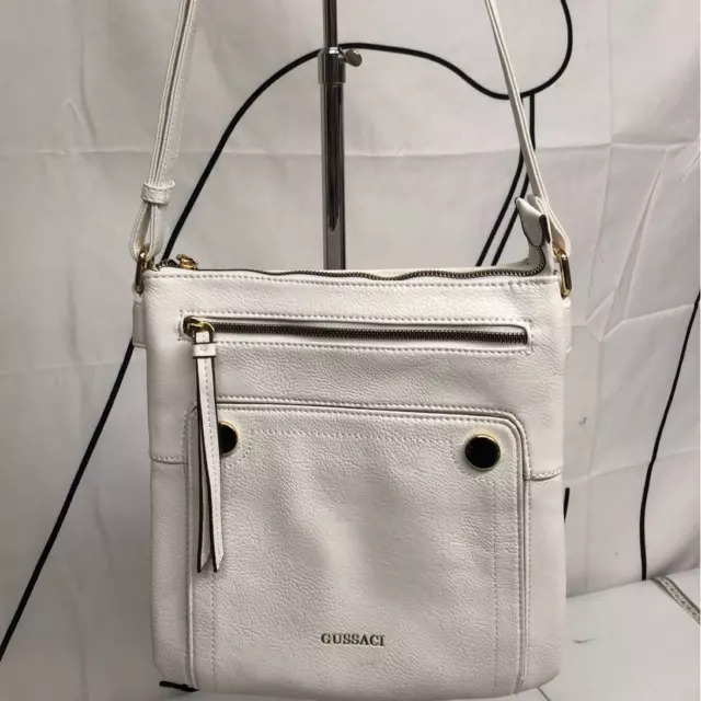 Gussaci White Crossbody Purse