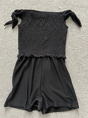 Girls River island Black Playsuit  Age 9-10 Worn Once