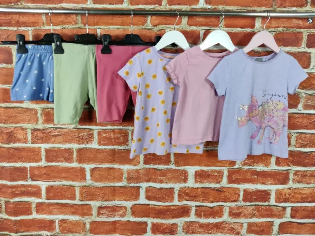 Girls Bundle Age 3-4 Years Next M&S Casual Shorts Top T-Shirt Dinosaur Set 104Cm