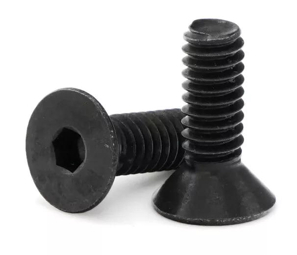 1/4"-20 Black Oxide Stainless Steel Flat Head Socket Cap Screws All Length & Qty
