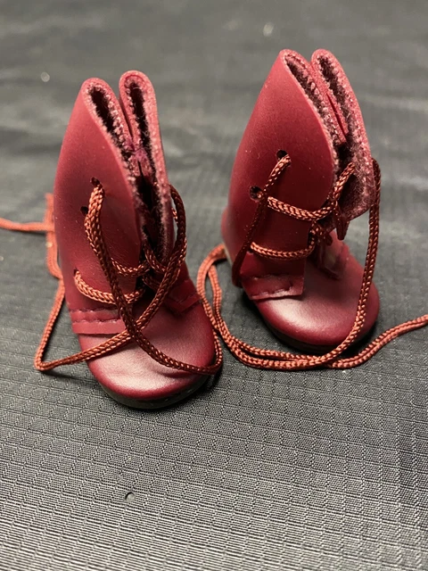 Vintage Unique Leather Doll Shoes For Bisque or Old Style Doll 