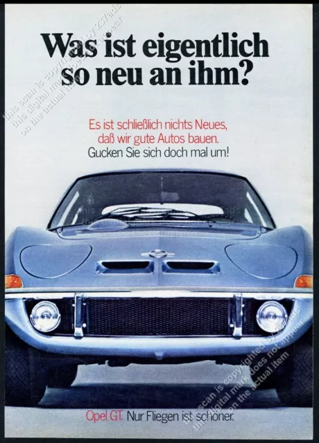 1969 Opel GT silver car photo German vintage print ad