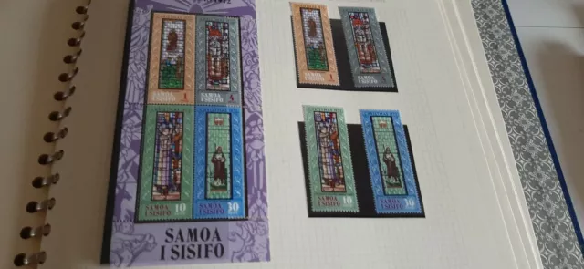 1972 Samoa  I Sisifo Christmas Stamps Miniature Sheet and single Stamps