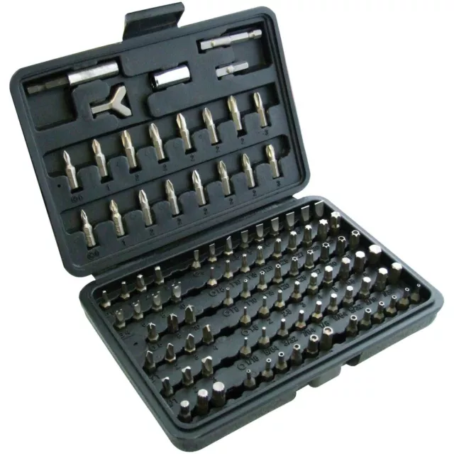 100 Piece Security Screwdriver Tamperproof Torx Hex Bit Set Chrome Vanadium