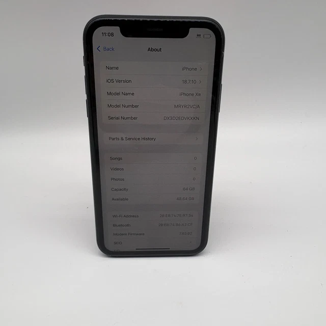APPLE IPHONE XR 100% Battery 64GB Smartphone Unlocked iOS 18.7.10