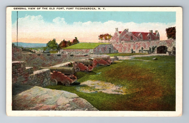 Fort Ticonderoga NY- New York, General View Of Old Fort Antique Vintage Postcard