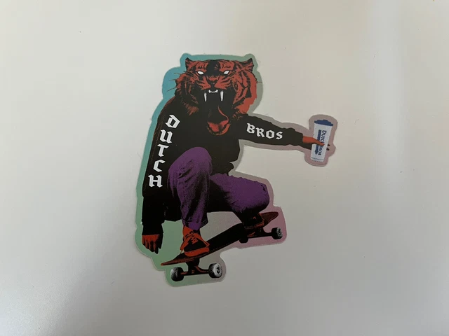 Dutch Bros Sticker Sacramento Anniversary Exclusive Skateboard Tiger