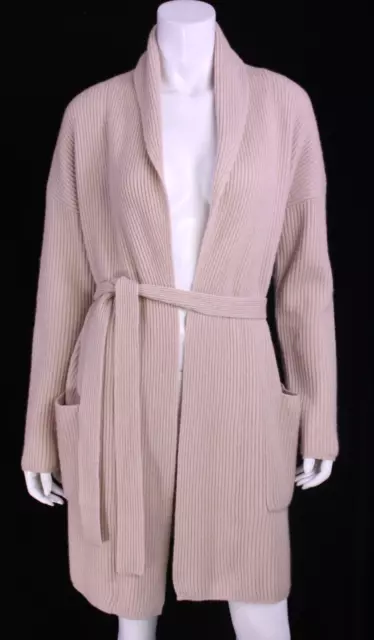 MAX MARA Blush Beige Wool & Cashmere Knit Belted Long Cardigan Sweater M