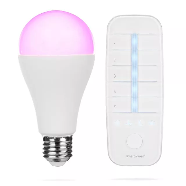 LED Birne SmartHome Pro 7W E27 matt RGBW dimmbar Farbwechsel funk Fernbedienung